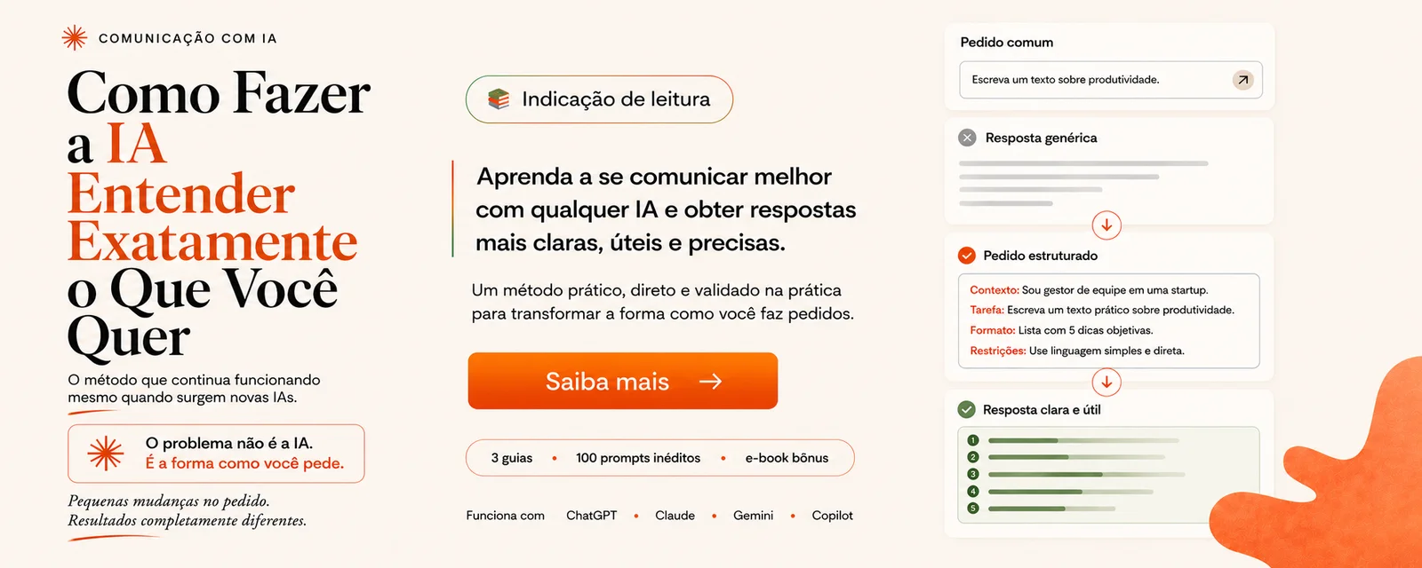 Como fazer a IA entender exatamente o que você quer — combo de e-books do IAtivei