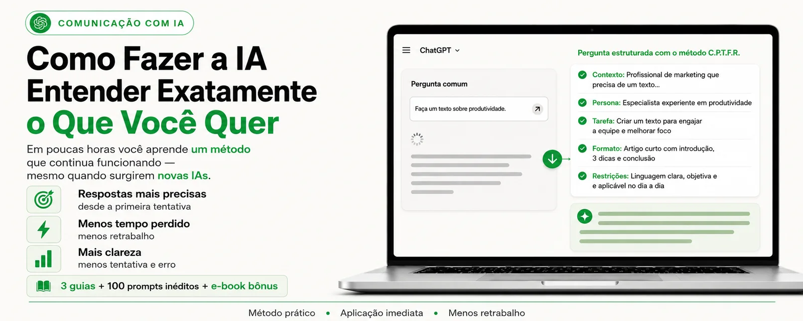 Como fazer a IA entender exatamente o que você quer — combo de e-books do IAtivei