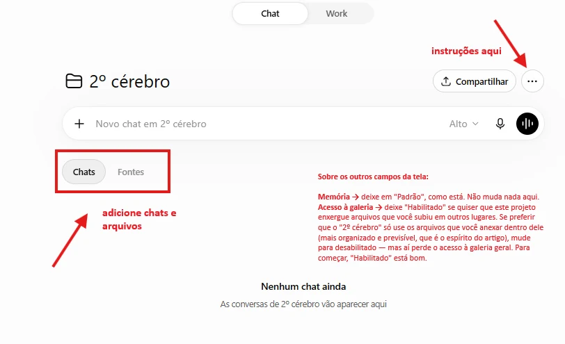 ChatGPT — passo 3: conversar dentro do projeto